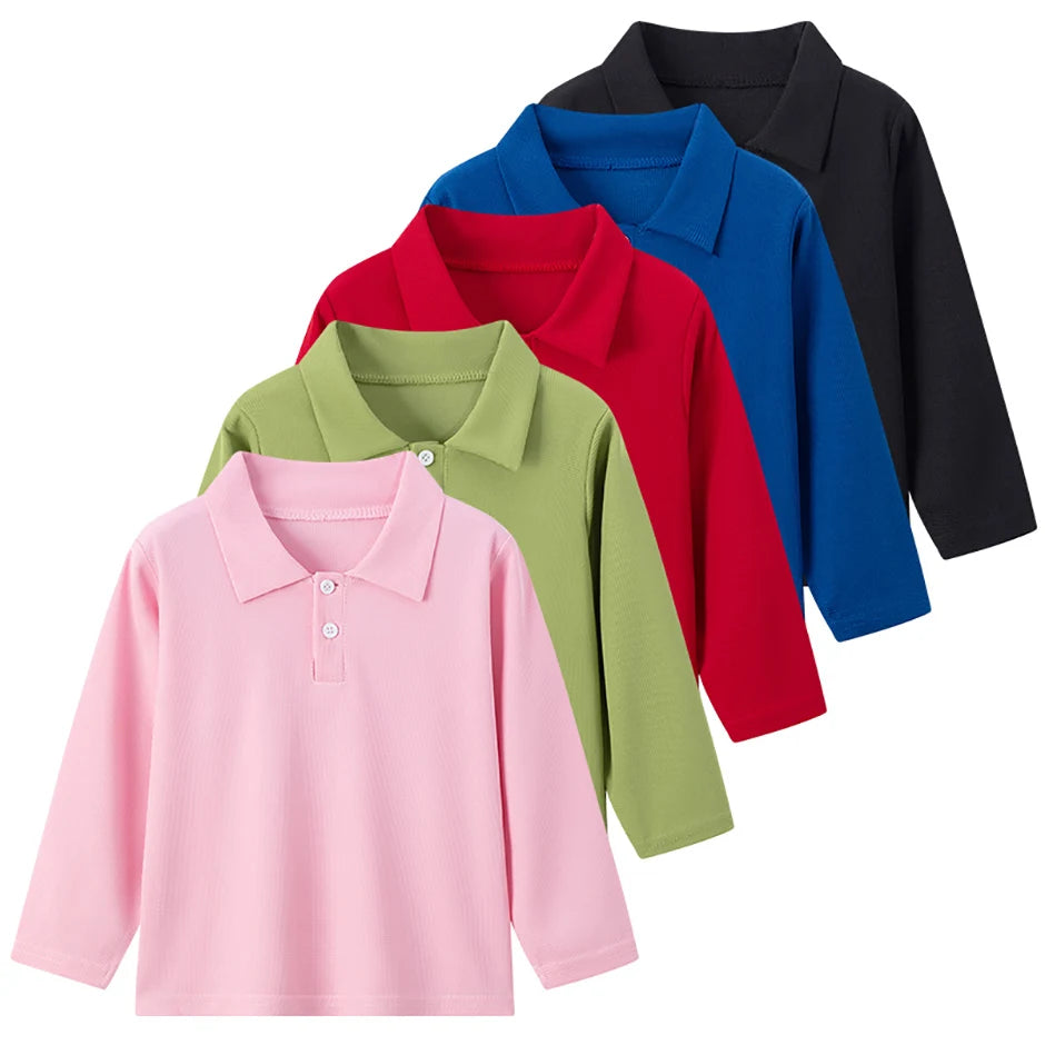 Stylish Kids' Solid Color Polo T-Shirt ATHLEXES