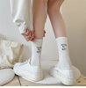Japanese Style Embroidered Women Crew Socks ATHLEXES