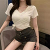 Spring Summer 2025 Slimming V-Neck Cropped Tee ATHLEXES
