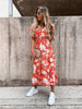 Elegant Floral V Neck Maxi Dress for Women ATHLEXES