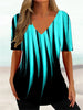WaveCurve 3D Print V-Neck Tee ATHLEXES