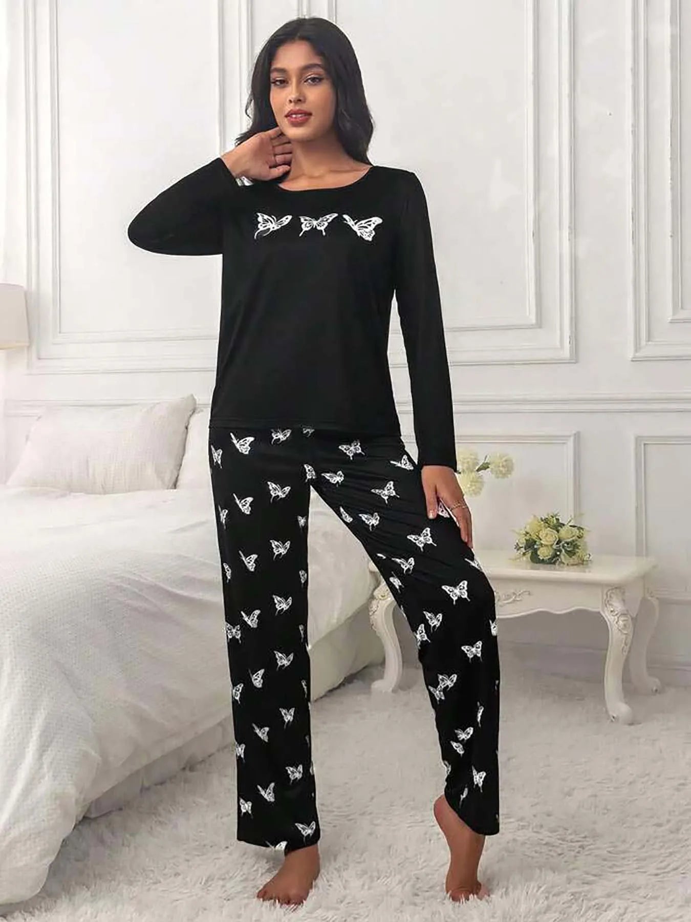 Butterfly Dream Black Pajama Set ATHLEXES