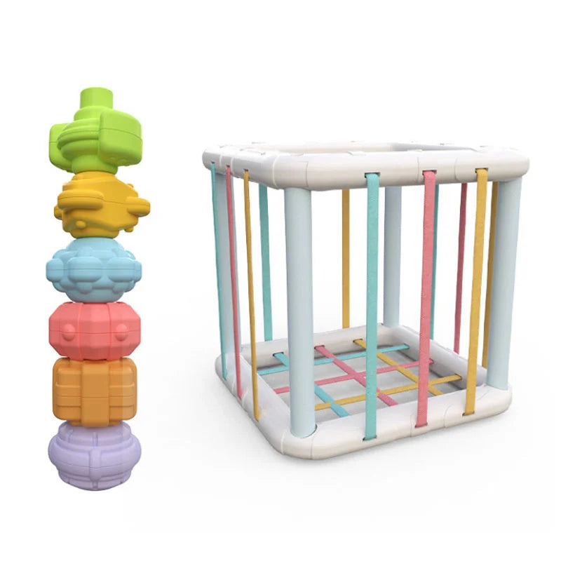 Montessori Shape Sorter Cube â?? Rainbow Infant Blocks ATHLEXES