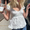 Maemukilabe Retro Kawaii Milkmaid Summer Crop Tee ATHLEXES
