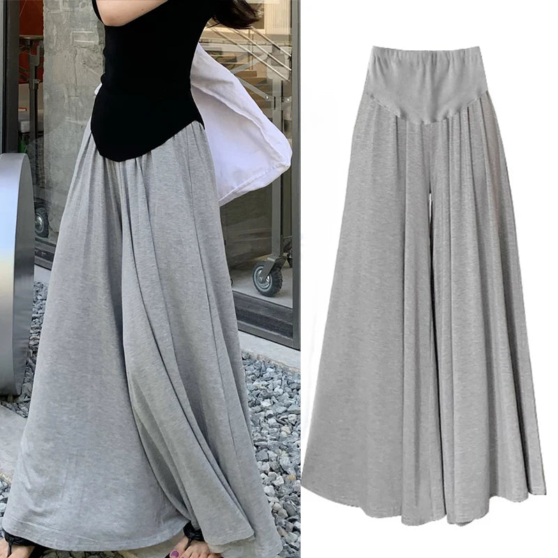 Korean Summer Maternity Wide Leg Trousers ATHLEXES