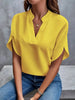 Chic V Neck Chiffon Blouse for Women ATHLEXES