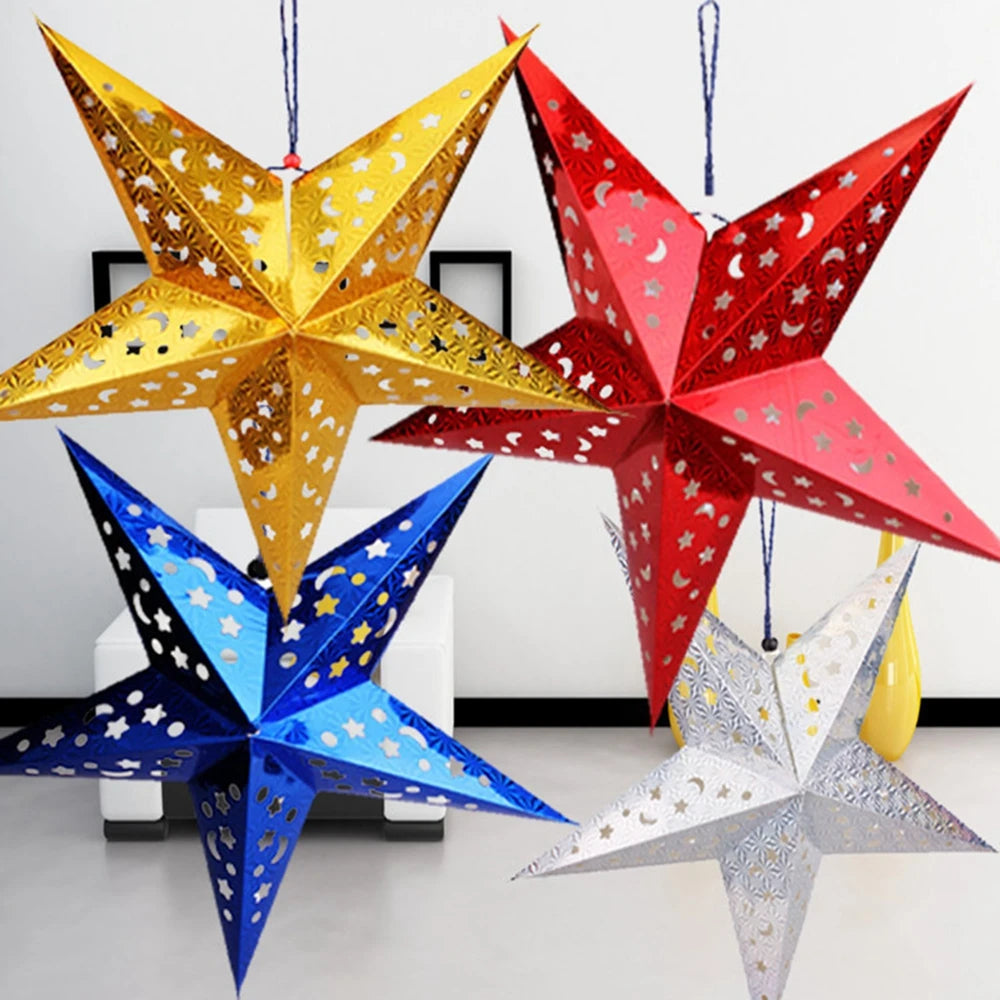 Elegant 3D Paper Star Holiday Ceiling Decor ATHLEXES