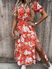 Elegant Floral V Neck Maxi Dress for Women ATHLEXES