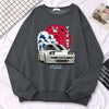 Japanese Crane Sunset Fleece Pullover Sweatshirt ATHLEXES