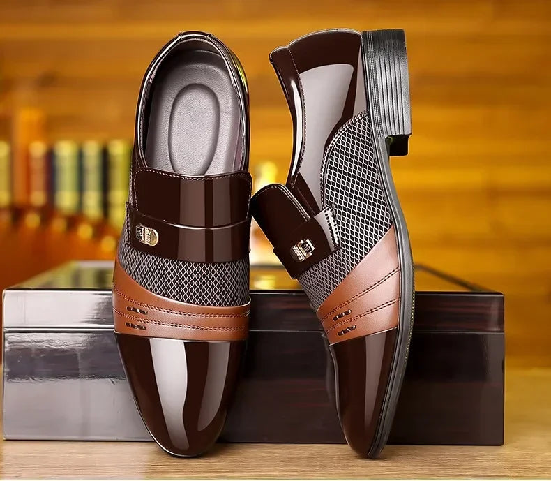 Classic Black Pointed Toe Leather Loafers for Men ATHLEXES