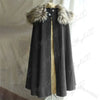 Halloween Costume 3XL Men's Medieval Cloak with Fur Collar ATHLEXES