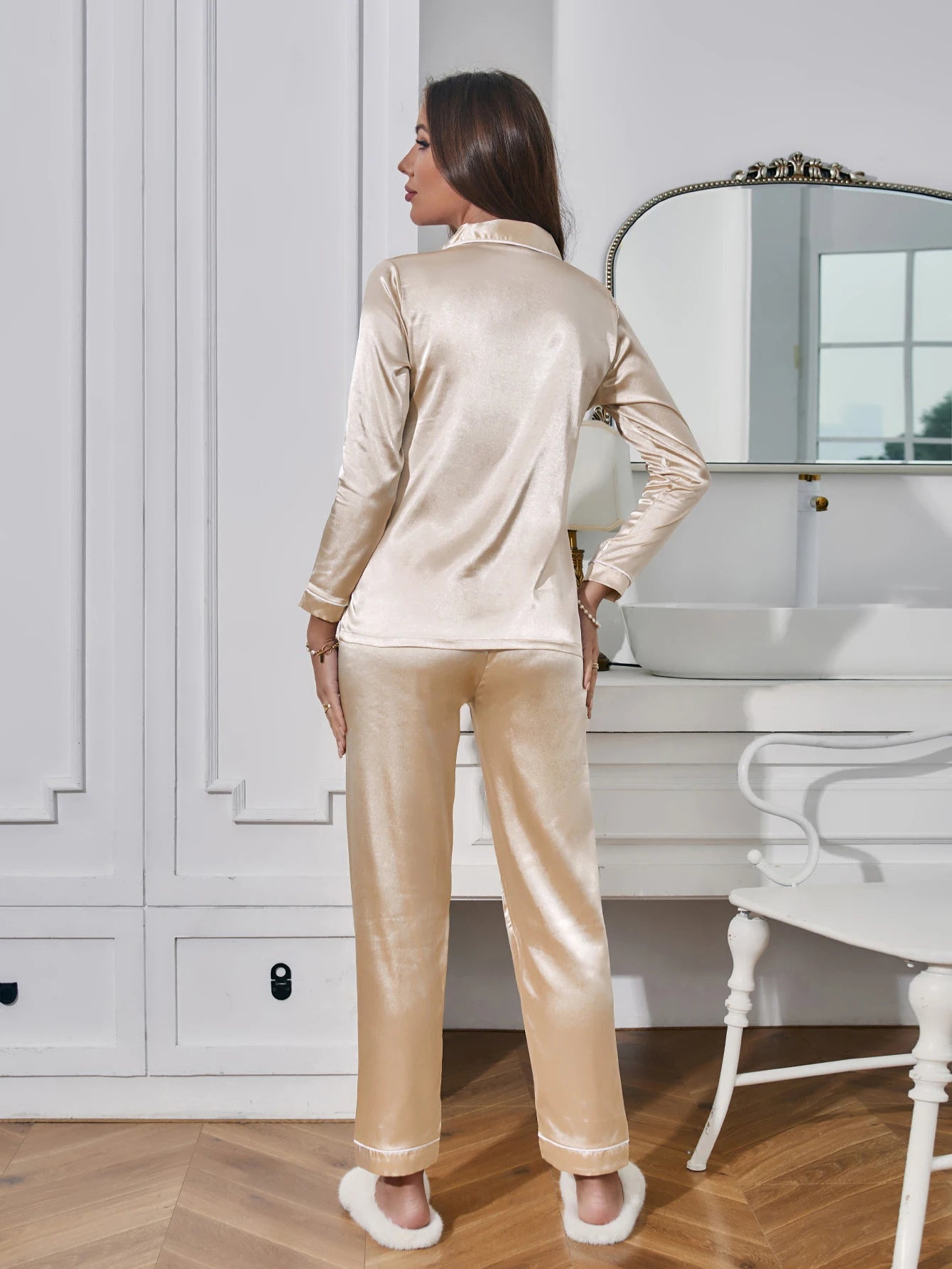 Solid Long Sleeve Pajama Set ATHLEXES