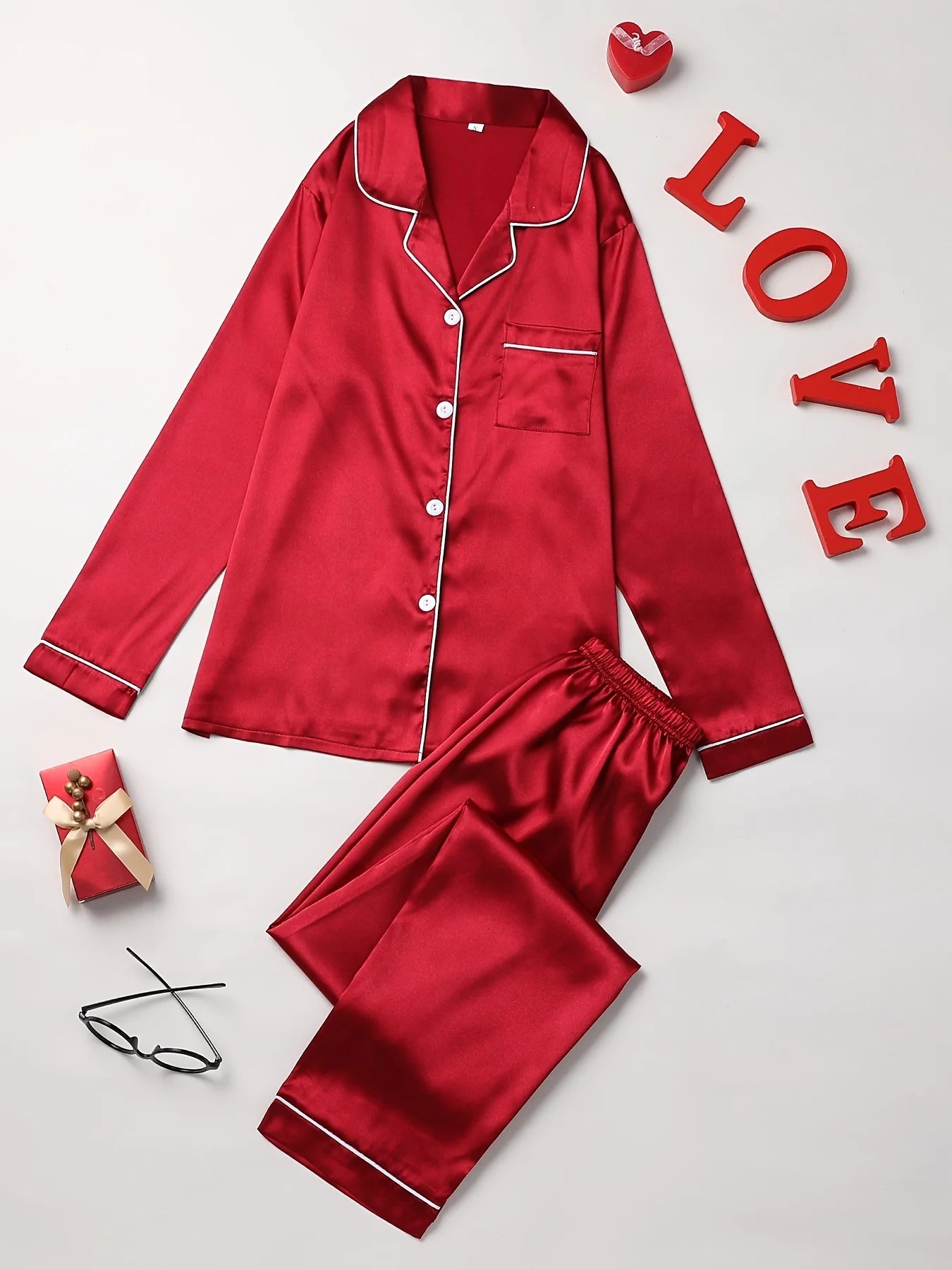 Solid Long Sleeve Pajama Set ATHLEXES