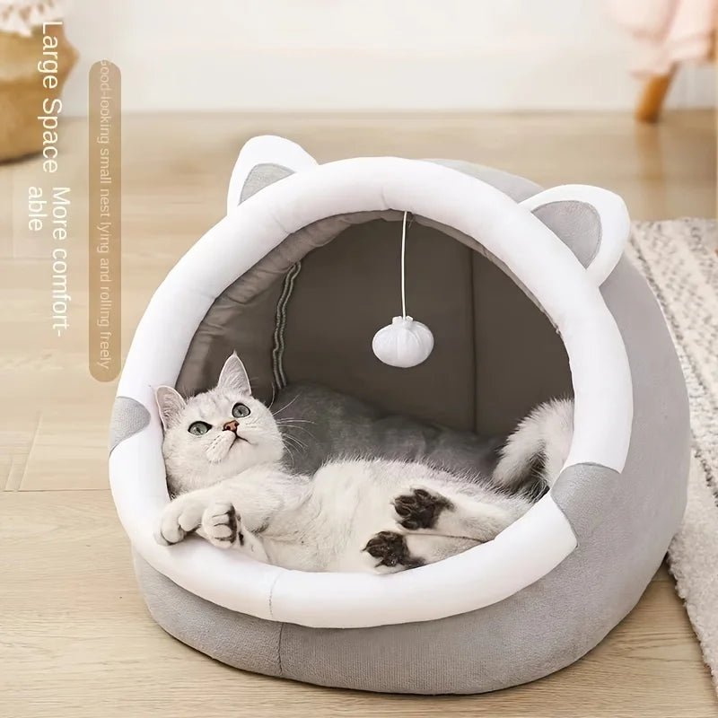 Cute Cat Bed Pet House Kitten Lounger Cushion Small Dog Tent Mat Washable Puppy Basket Cave Mat Soft for Cats House Bed Supplies ATHLEXES