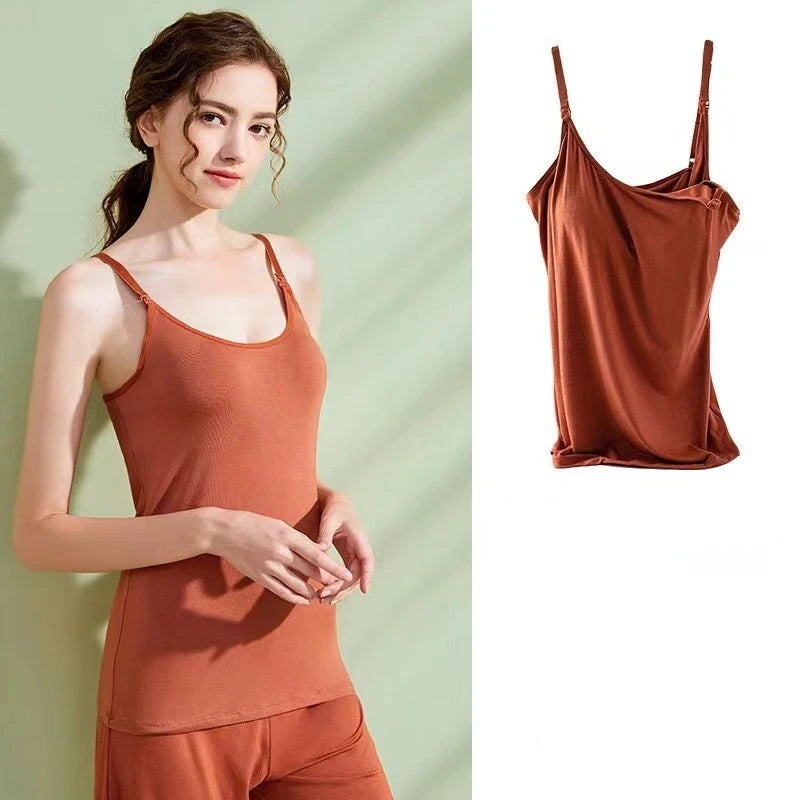 Summer Maternity Nursing Sling Vest with Chest Pad ATHLEXES