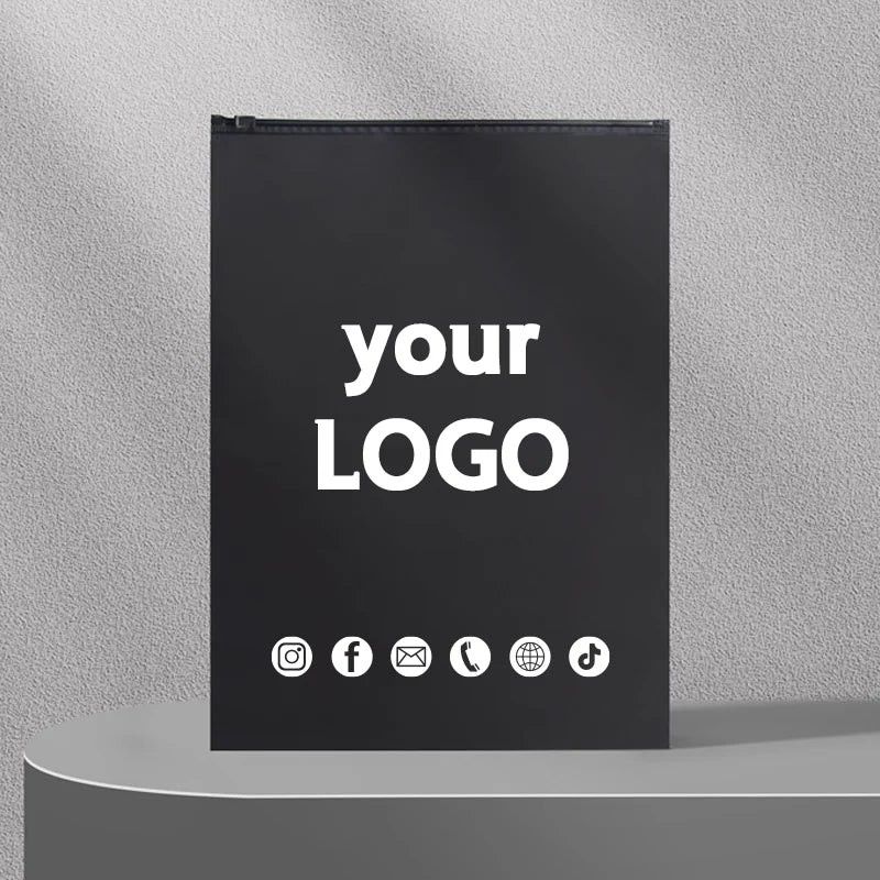 Customized Black Matte Zipper Bag for Small Business ATHLEXES