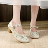Veowalk Elegant Cotton Mary Jane Block Heels ATHLEXES