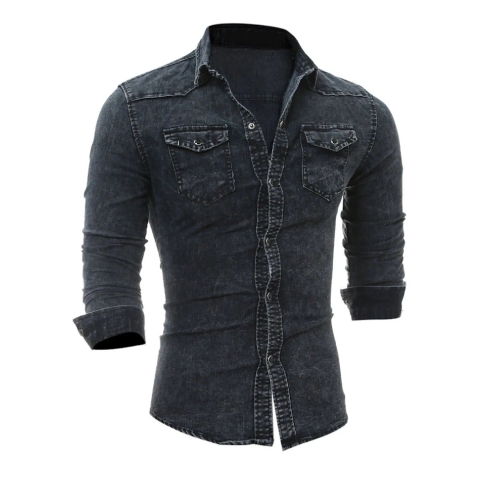 AutumnBlend Casual Denim Lapel Shirt ATHLEXES