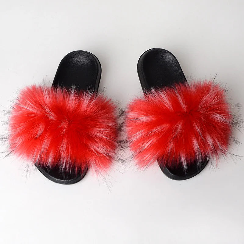 Luxury Faux Fur Slides for Women - Summer Comfort ATHLEXES