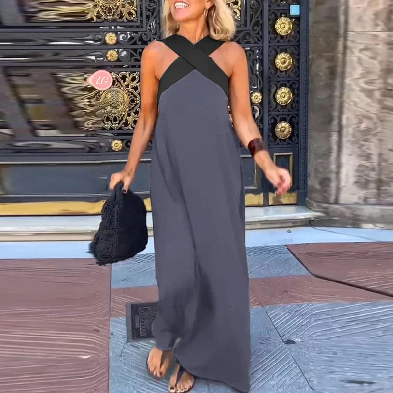 Coastal Breeze Off Shoulder Color Block Dress ATHLEXES