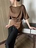 Chic Satin Half Sleeve Blouse for Women ATHLEXES