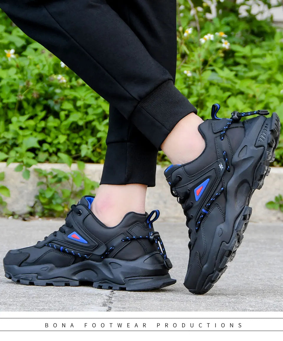 BONA 2022 Fashion Leather Breathable Casual Sneakers ATHLEXES