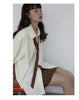 Korean Minimalist Oversized Button-Up Shirt for Women ATHLEXES