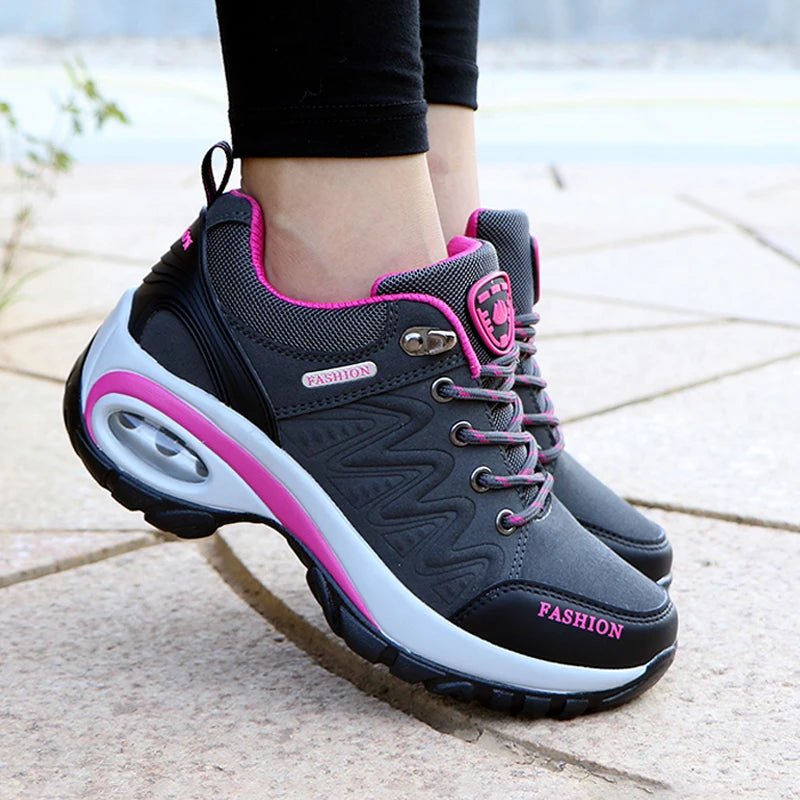 Ladies Sneakers Comfortable Breathable Platform Shoes Fashion Lace Up Female Casual Shoes for Women Outdoor Short Boots ATHLEXES