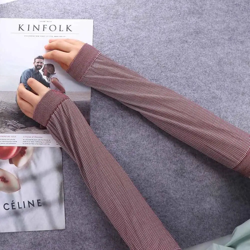 CoolComfort Striped Arm Warmers for Outdoor Activities ATHLEXES