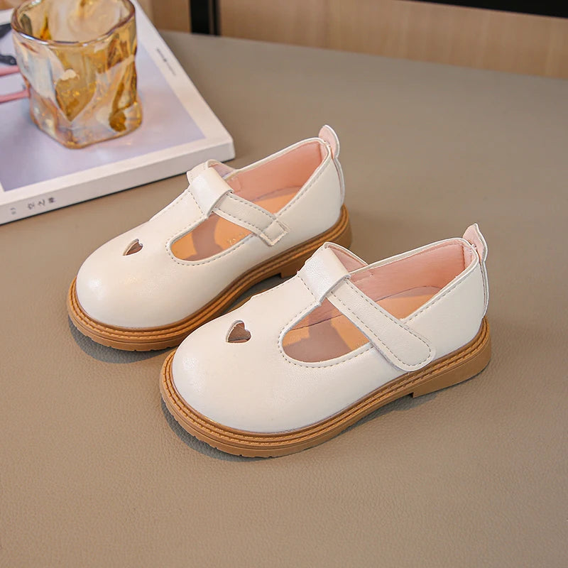 Charming Heart Princess Leather Flats for Kids ATHLEXES