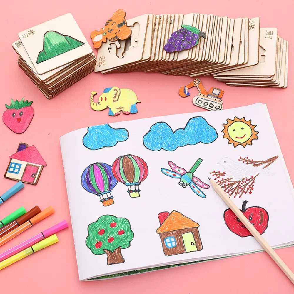 20pcs Montessori Wooden Drawing Stencils Set ATHLEXES