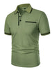 Luxe Lapel Solid Color Men's Short Sleeve Polo ATHLEXES