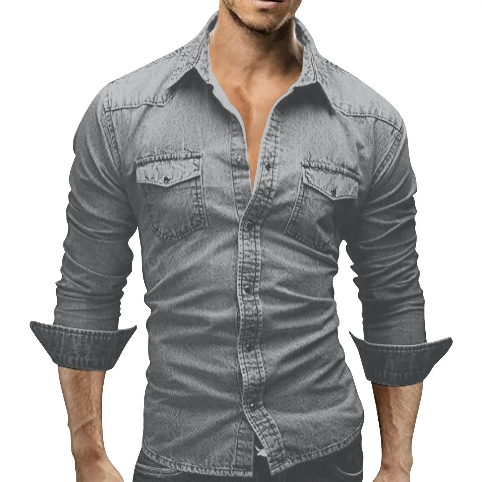 AutumnBlend Casual Denim Lapel Shirt ATHLEXES