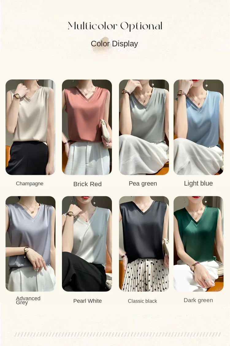 SilkBlend V-Neck Summer Blouse for Women ATHLEXES