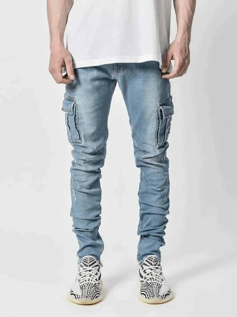 Premium Plus Size Men's Cargo Denim Jeans ATHLEXES