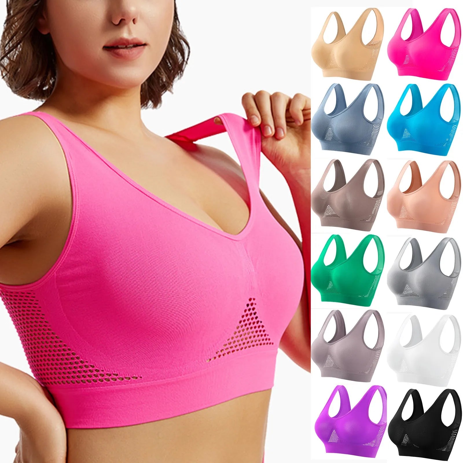BreatheFlex S-4XL Women's Yoga Sport Bra ATHLEXES