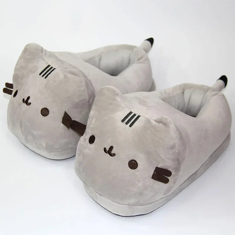 CozyPaws Plush Cartoon Cat Slippers ATHLEXES