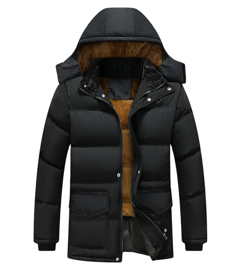Luxury Windproof Down Jacket with Detachable Hood ATHLEXES