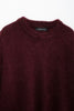 TRAFZA Winter Women Burgundy Long Sleeve Pullovers Casual O-neck Loose Fluffy Fuzzy Jumper Sweater Female Fashion Knitted Tops ATHLEXES