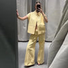 Chic Summer Vest and Wide Leg Pants Set ATHLEXES