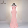 Pink Mermaid Elegance Off Shoulder Evening Dress ATHLEXES