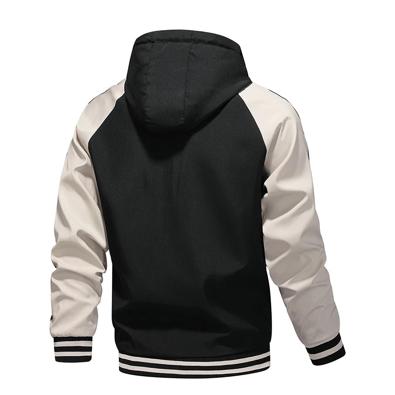 Spring Color Block Fleece Hoodie Jacket for Men ATHLEXES