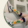 Colorful Cotton Women's Socks - Trendy Hedgehog & Sloth Designs ATHLEXES