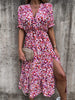 Elegant Floral V Neck Maxi Dress for Women ATHLEXES