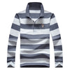 Elegant Stripe Embroidered Polo Shirt for Men ATHLEXES