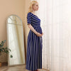 Elegant Maternity Striped Breastfeeding Dress ATHLEXES
