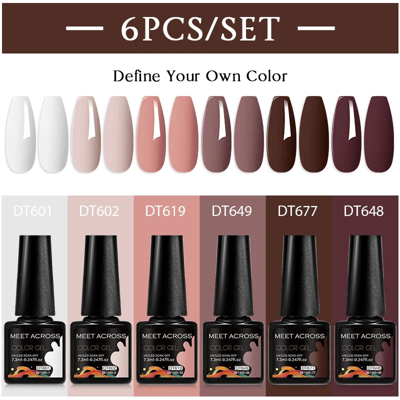 NailArt Pro 6pc UV Gel Polish Kit for Manicure ATHLEXES