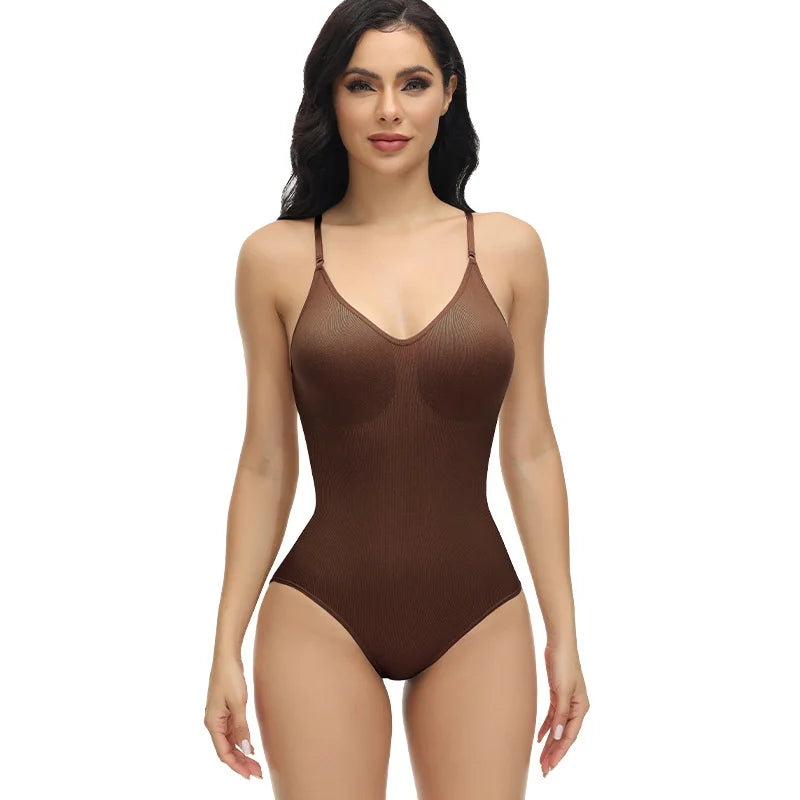 Super Sale V Neck Spaghetti Strap Bodysuit Compression Body Suits Open Crotch Shapewear Slimming Body Shaper Smooth Out Bodysuit ATHLEXES