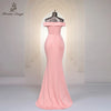 Pink Mermaid Elegance Off Shoulder Evening Dress ATHLEXES