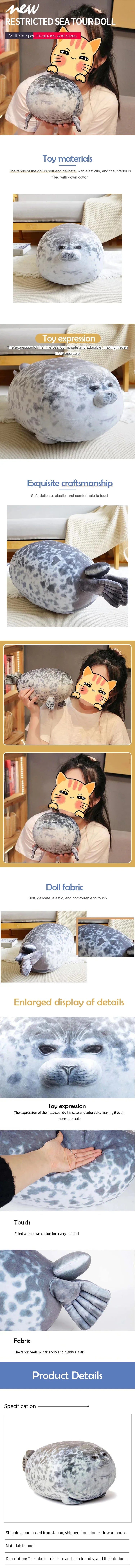 Plush Seal Pillow - Adorable 20cm Soft Doll Toy ATHLEXES